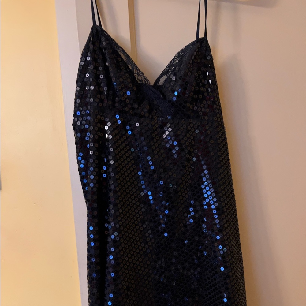 Express Black Sequin Mini Dress Sexy